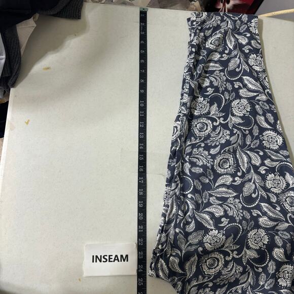 Jessica Simpson Navy Blue Floral Print Wide Leg Pants Large - Picture 8 of 13